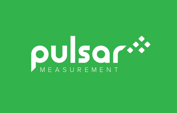 Pulsar Measurement logo and icon in white lettering on a green backdrop